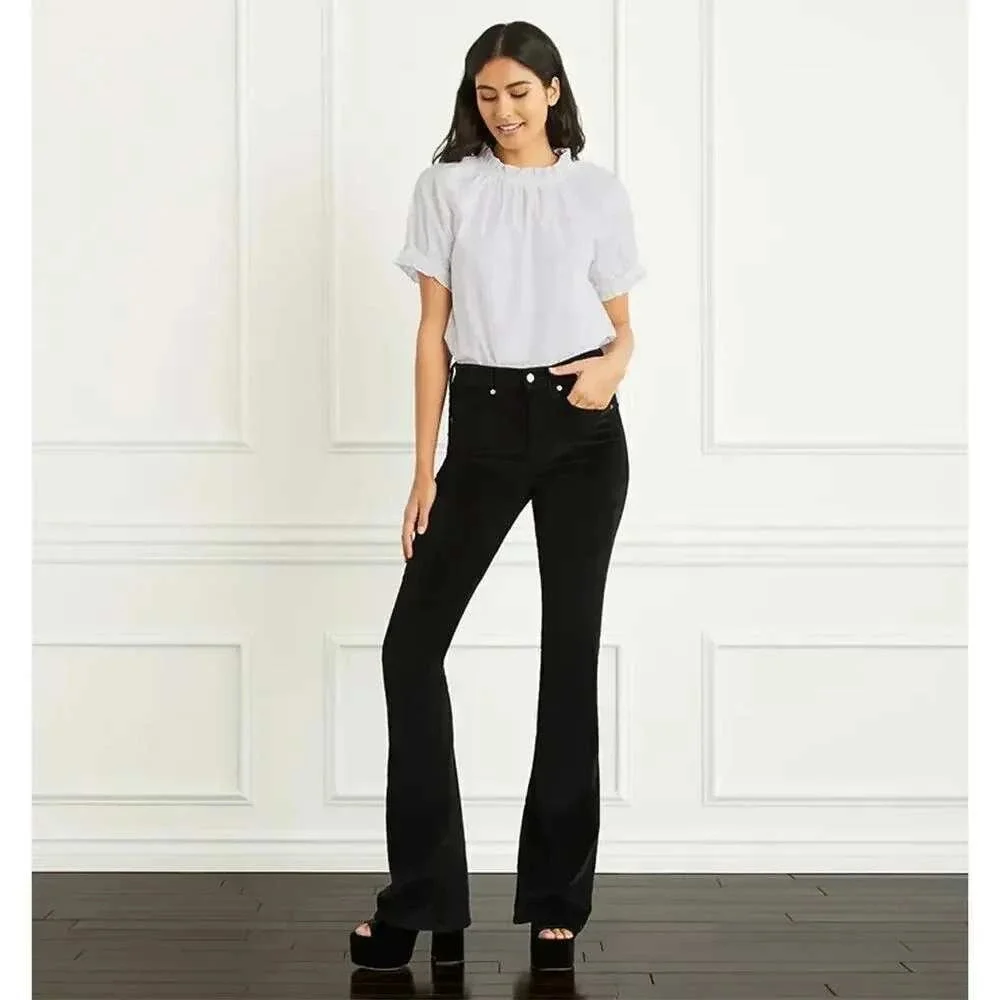Hill House The Kit Top Puff Sleeve Ruffle Neck Blouse‎ Cotton White XS